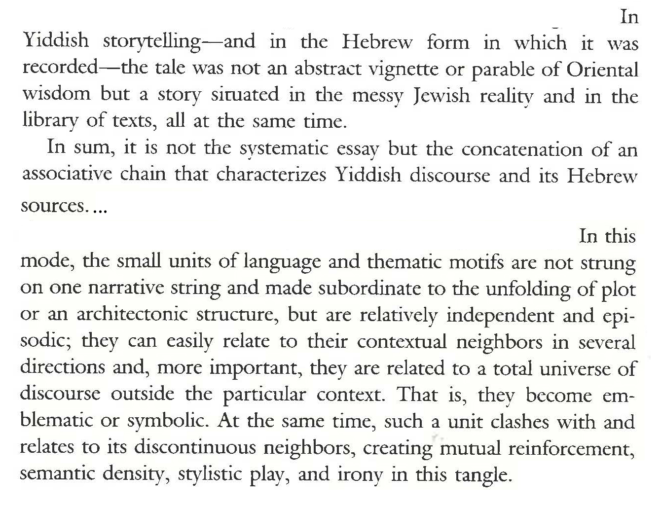Benjamin Harshav, The Meaning of Yiddish excerpt
