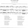 Sheet music, Yiddish lyrics, and English translation of lullaby "Unter yankeles vigele" (Under Yankele's cradle)